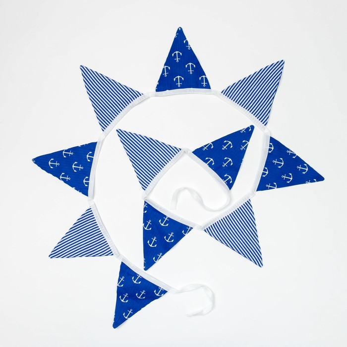 Гирлянда из флажков, 11 шт, 170 см, синий, 100% хлопок