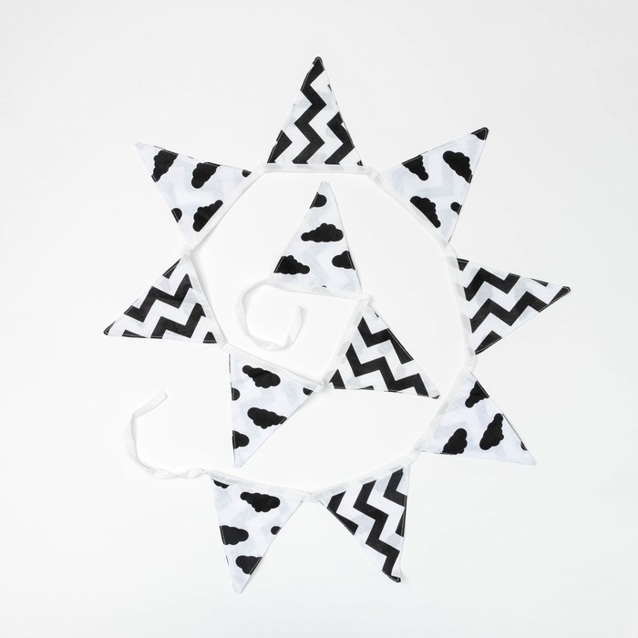 Гирлянда из флажков, 11 шт, 170 см, белый, 100% хлопок