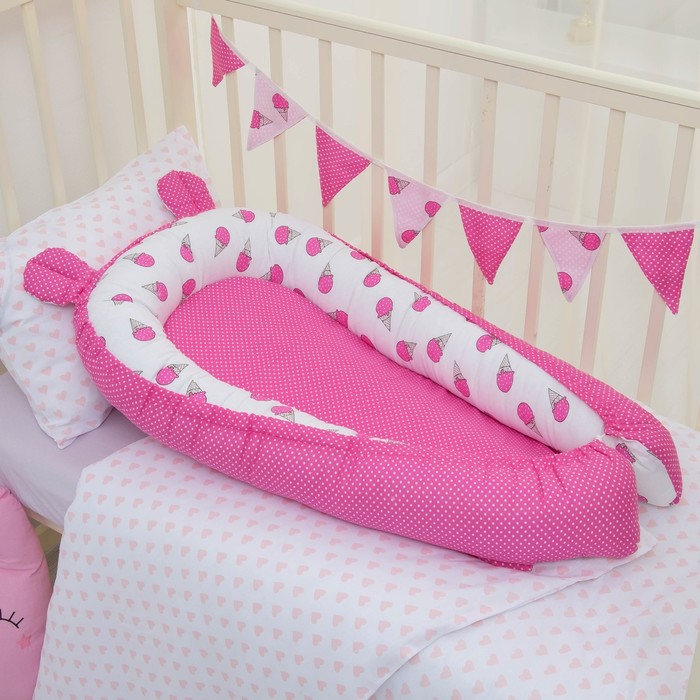 Бэби-гнёздышко, 60х90 см, розовый, 100% хлопок