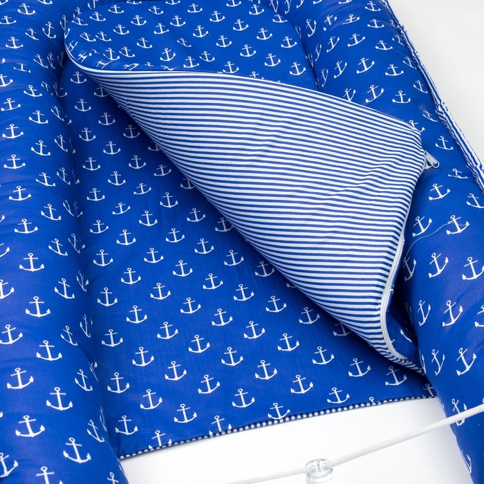 Бэби-гнёздышко, 60х90 см, синий, 100% хлопок