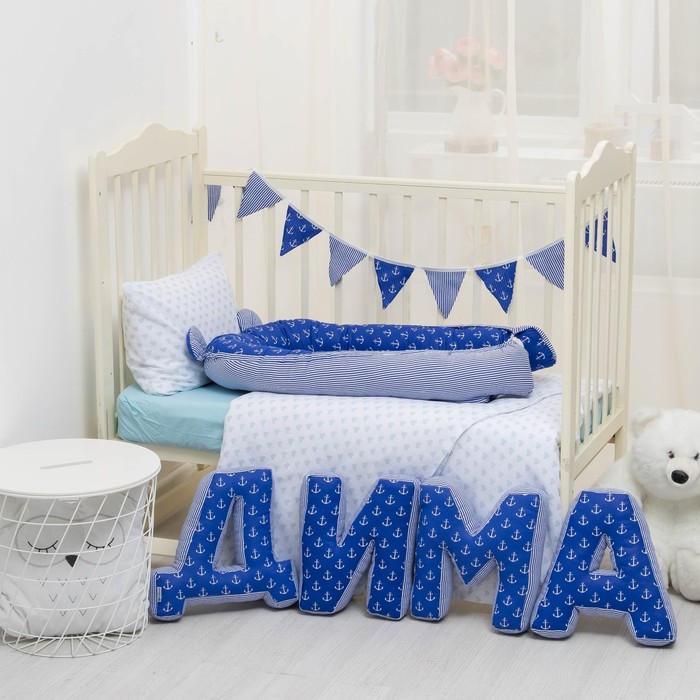 Бэби-гнёздышко, 60х90 см, синий, 100% хлопок