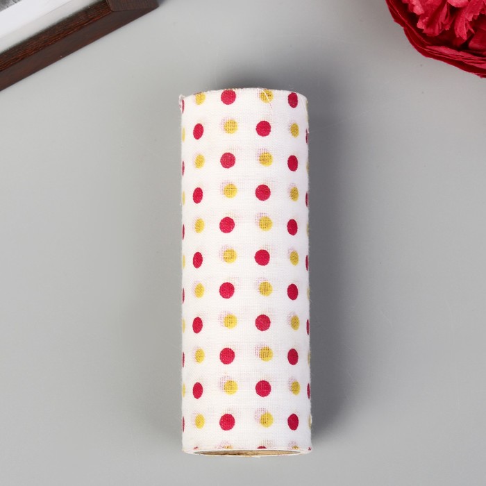 Клейкая лента декоративная текстиль "Полоски и горох" ширина 10 см намотка 1,4 м МИКС