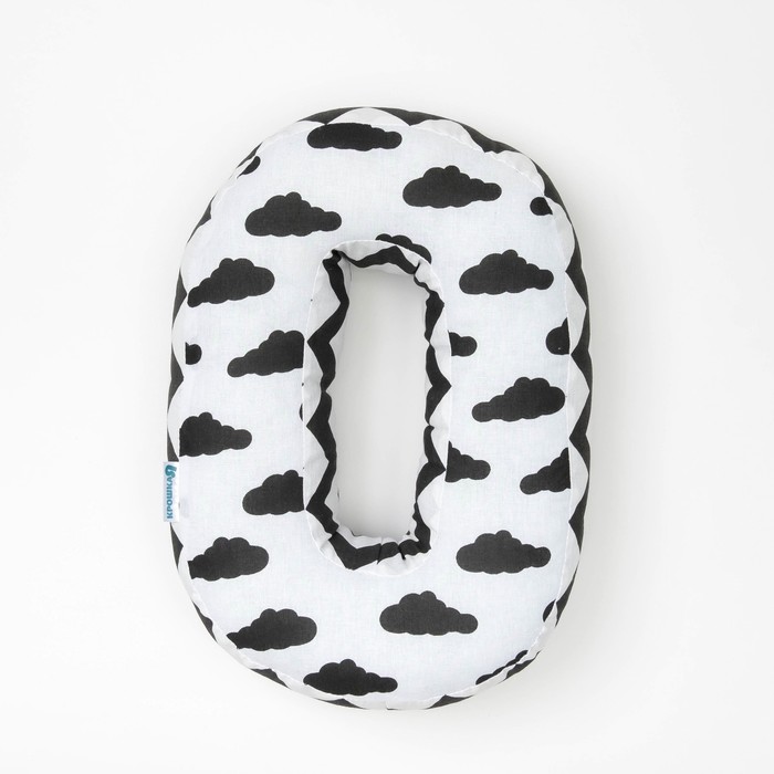 Мягкая буква подушка "О" 35х24 см, белый, 100% хлопок, холлофайбер