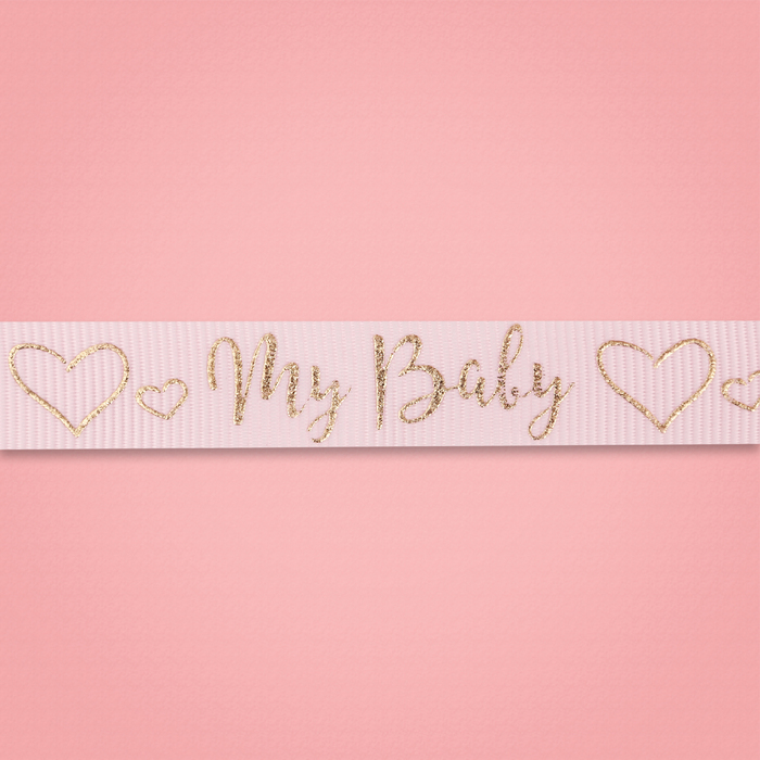 Лента декоративная репсовая My baby girl, 1,5 см х 2 м