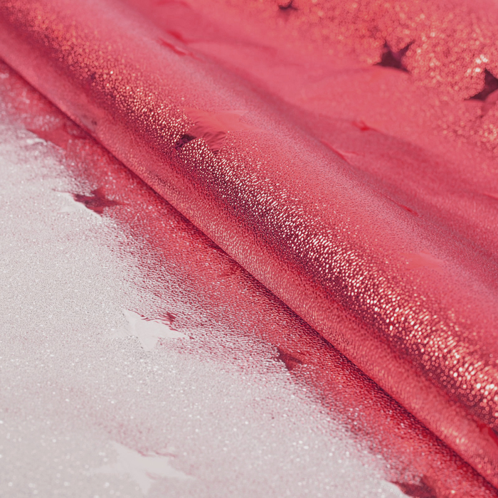 Плёнка металлизированная "Звезды", бордовый, 0,7 х 2 м