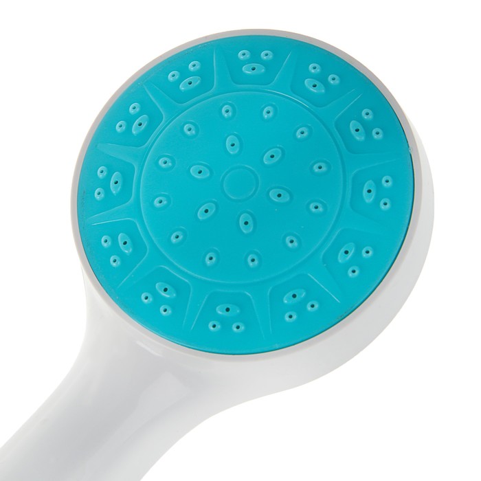 Душевая лейка LD-01-010 lb, с голубой вставкой, 1 режим, пластик, белая