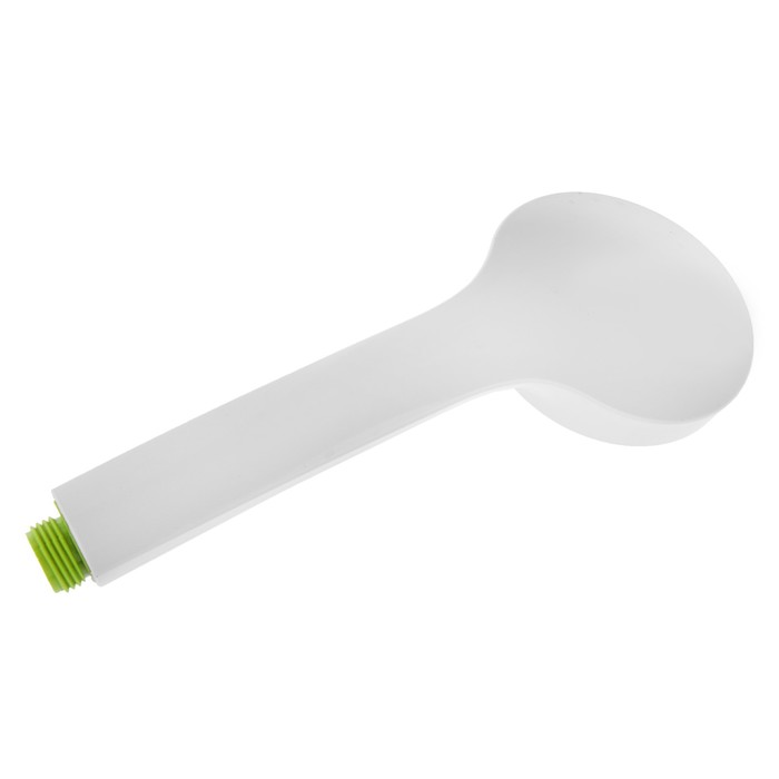 Душевая лейка LD-01-010 g, с зеленой вставкой, 1 режим, пластик, белая