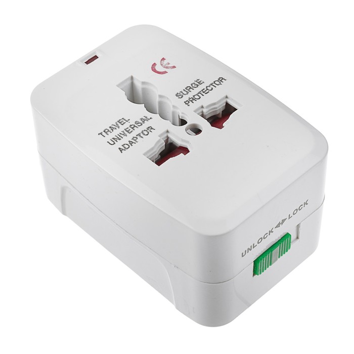 Универсальная зарядка LCC-29, вилки: евро, Австралия, Британия, Африка, США белый