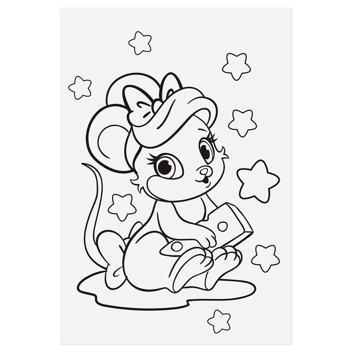 Наклейки с раскраской на обороте «Животные круглые», 11 х 16 см