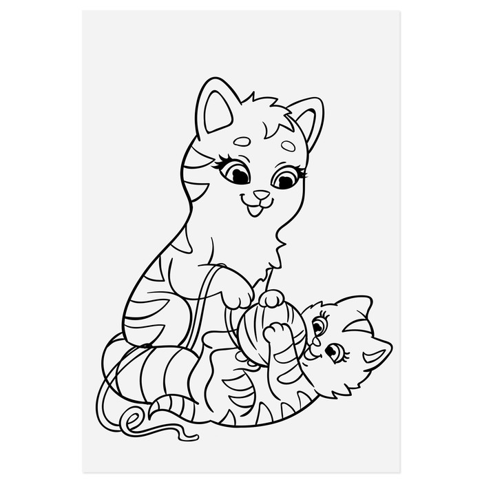 Наклейки с раскраской на обороте «Кошечки», 11 х 16 см