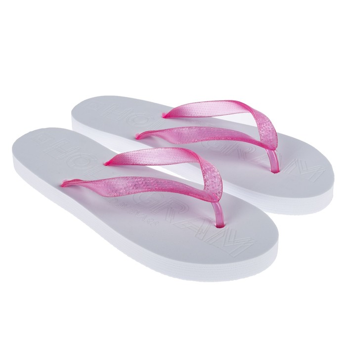 Сланцы женские HOLOGRAM Tesla арт. СЖГ-300БР, цвет белый/розовый, размер 38