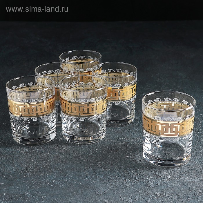 фото Набор стаканов для виски «меандр»,,270 мл, 6 шт гусь-хрустальный стекольный завод