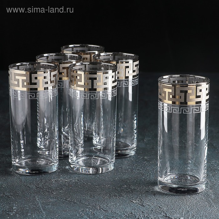 Набор стаканов для сока «Греческий узор», 290 мл, 6 шт набор стаканов для сока фламинго стеклянный 250 мл 6 шт