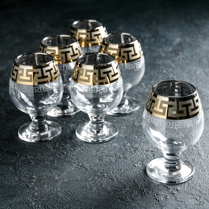 Набор бокалов для бренди 250 мл "Греческий узор", 6 шт