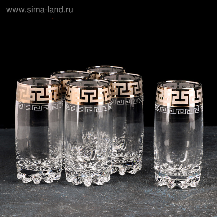 Набор стаканов для сока «Греческий узор», 390 мл, 6 шт набор стаканов для сока фламинго стеклянный 250 мл 6 шт