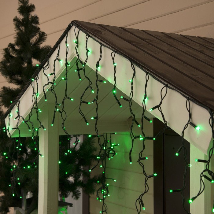 БАХРОМА уличная, УМС, Ш:4 м, В:0,6 м, Н.Т."Каучук" 2W LED-180-220V, шнур питания ЗЕЛЕНЫЙ