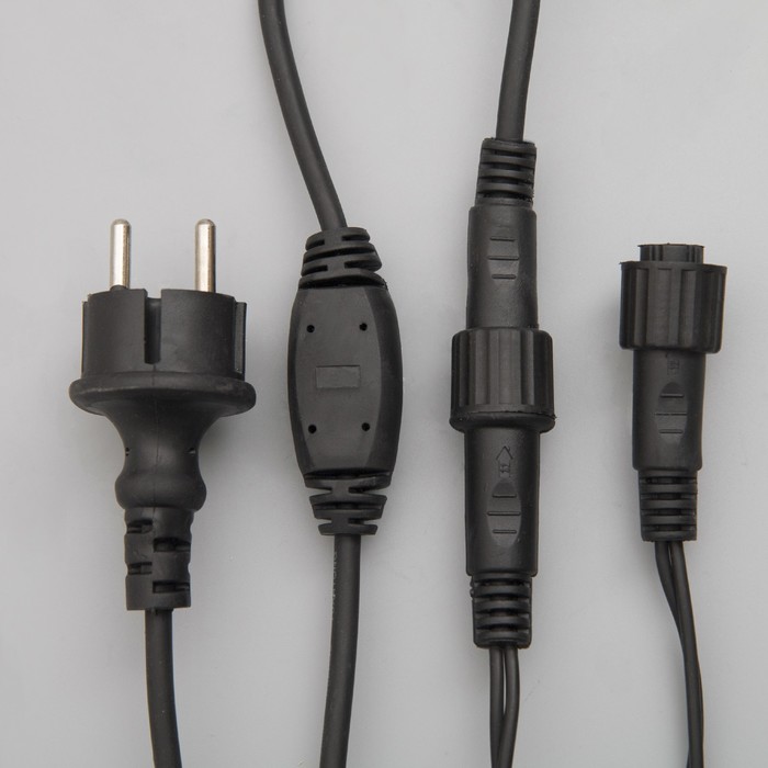 БАХРОМА уличная, УМС, Ш:4 м, В:0,6 м, Н.Т."Каучук" 2W LED-180-220V, шнур питания ЗЕЛЕНЫЙ