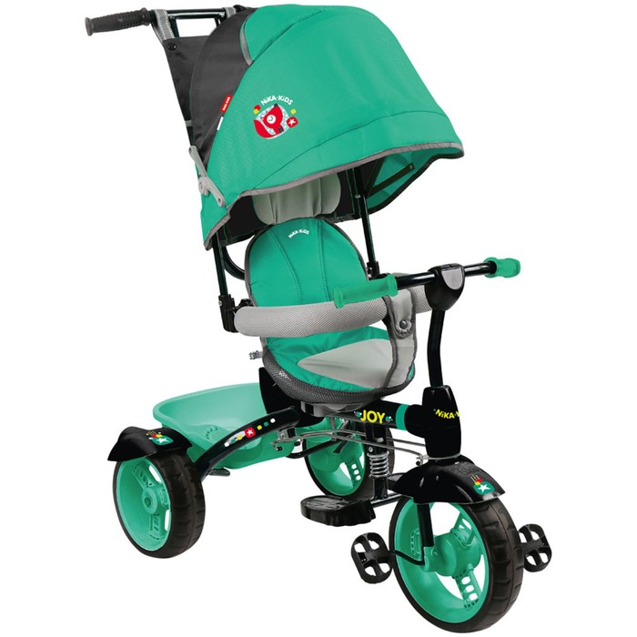 Велосипед трехколесный Nika ВД4, колеса EVA 10"/8", цвет изумрудный