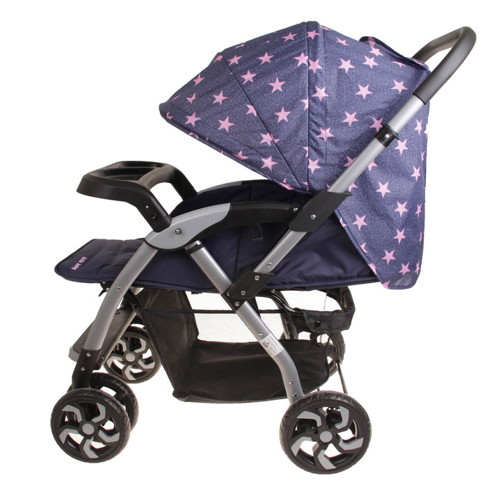 Коляска прогулочная с перекидной ручкой, цвет розовые звёзды УЦЕНКА