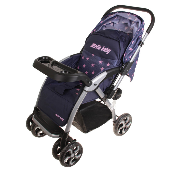 Коляска прогулочная с перекидной ручкой, цвет розовые звёзды УЦЕНКА