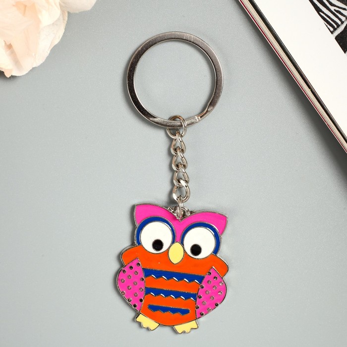 Брелок металл "Совушка оранжевая" МИКС 11х4 см