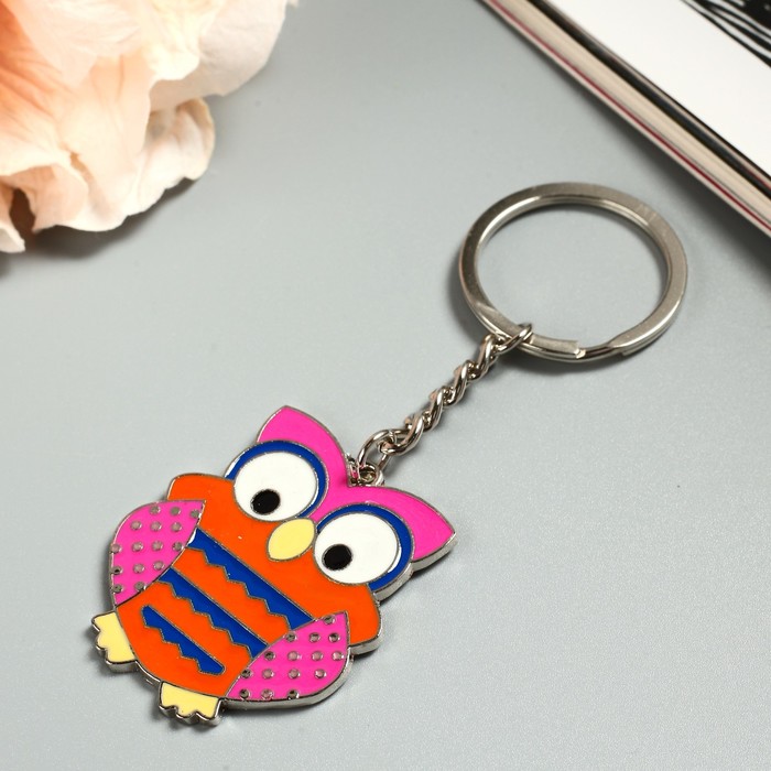 Брелок металл "Совушка оранжевая" МИКС 11х4 см