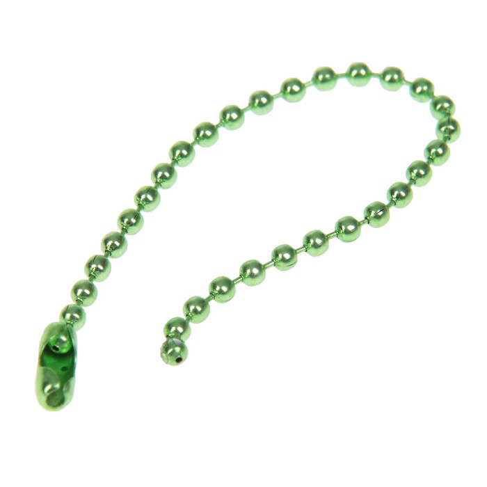 Цепочка с шариковыми звеньями 10,5 см + замок набор 20 шт зелёная