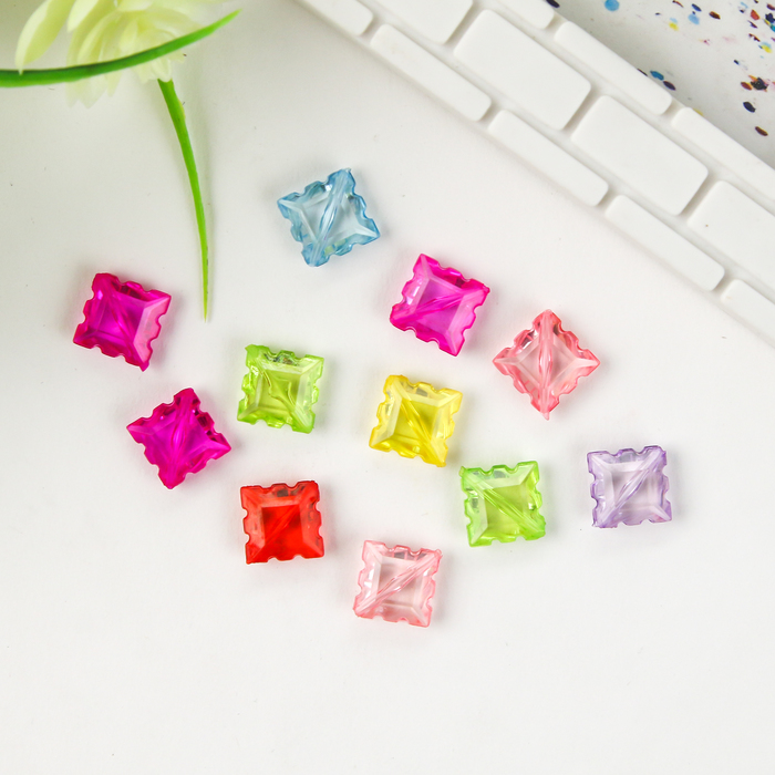 Набор бусин для творчества "Ромбик"прозрачный набор 30 шт 1х1 см