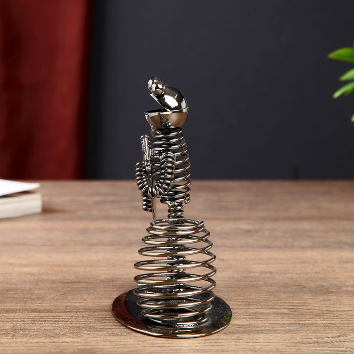 Сувенир металл карандашница "Лягушонок-гитарист" 13х11,8х6,5 см