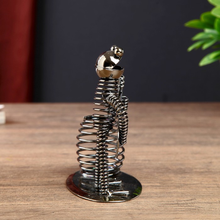 Сувенир металл карандашница "Лягушонок-гитарист" 13х11,8х6,5 см