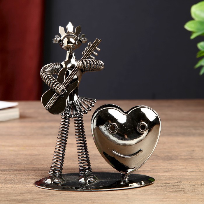 Сувенир металл карандашница "Самоделкин с гитарой" 15,5х13,5х6,5 см