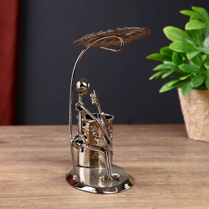 Сувенир металл карандашница "Песни под гитару" 16,5х14х8,5 см