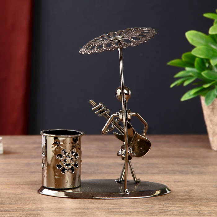 Сувенир металл карандашница "Песни под гитару" 16,5х14х8,5 см