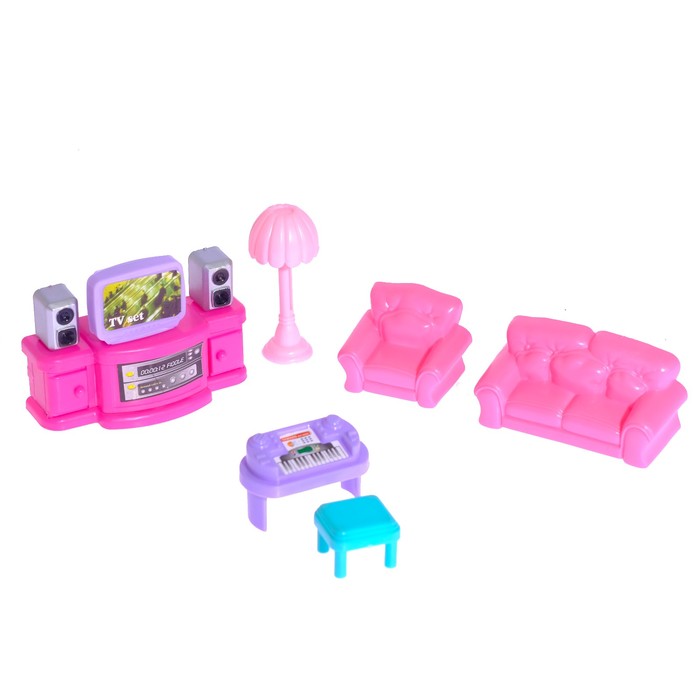 Дом для кукол "Большая семья" с мебелью и аксессуарами, световые и звуковые эффекты