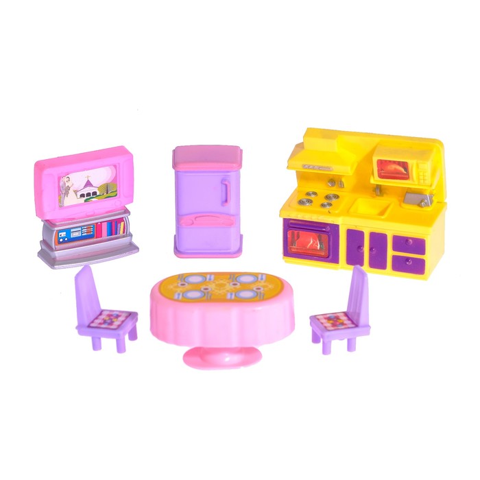 Дом для кукол "Большая семья" с мебелью и аксессуарами, световые и звуковые эффекты