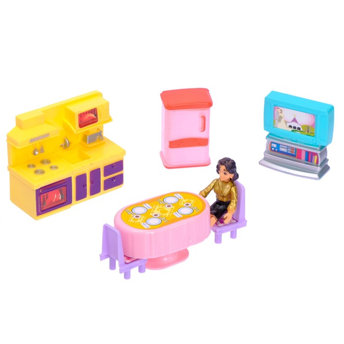 Загородная вилла для кукол с мебелью и аксессуарами, световые и звуковые эффекты