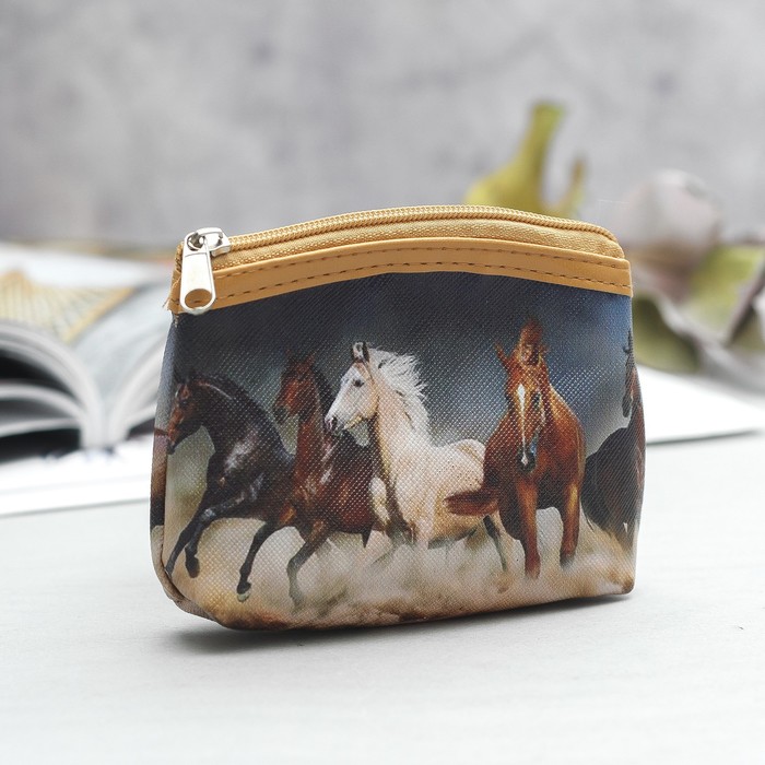 Кошелёк, отдел на молнии, цвет коричневый