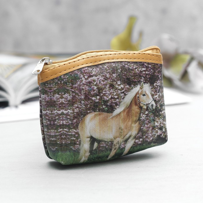 Кошелёк, отдел на молнии, цвет зелёный/сиреневый