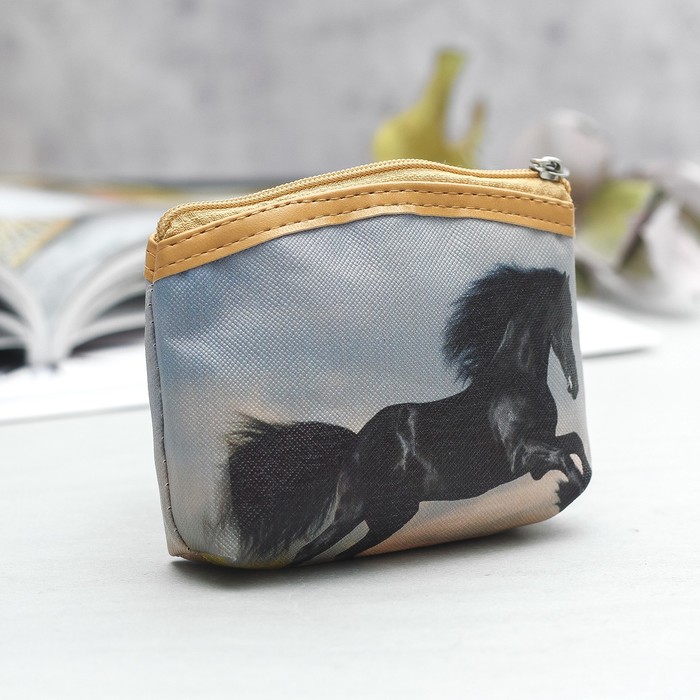 Кошелёк, отдел на молнии, цвет голубой