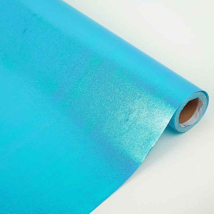 Бумага-пленка перламутровая 0,5 х 10 м голубой