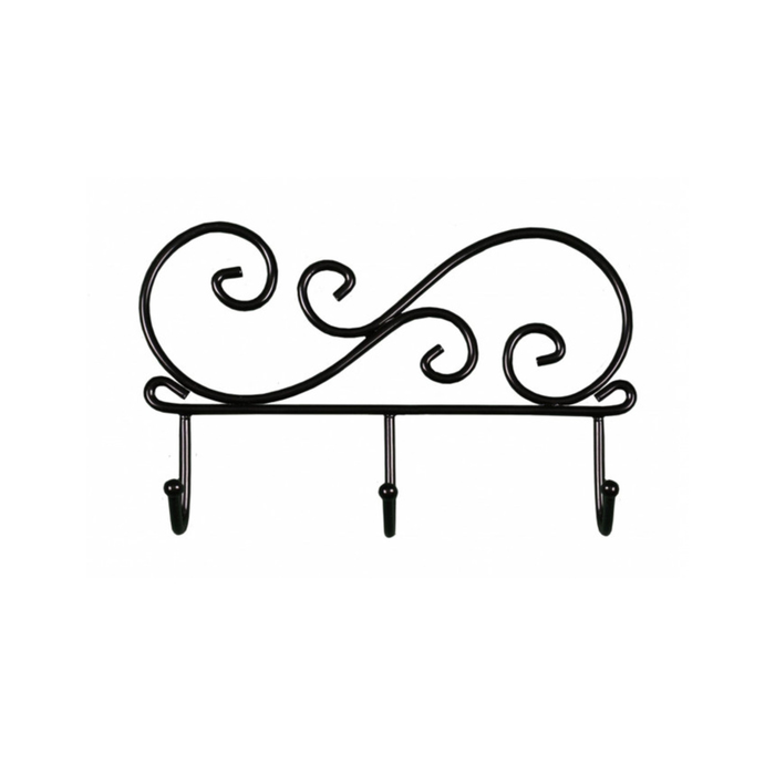 Вешалка настенная "Кружева 3", цвет чёрный
