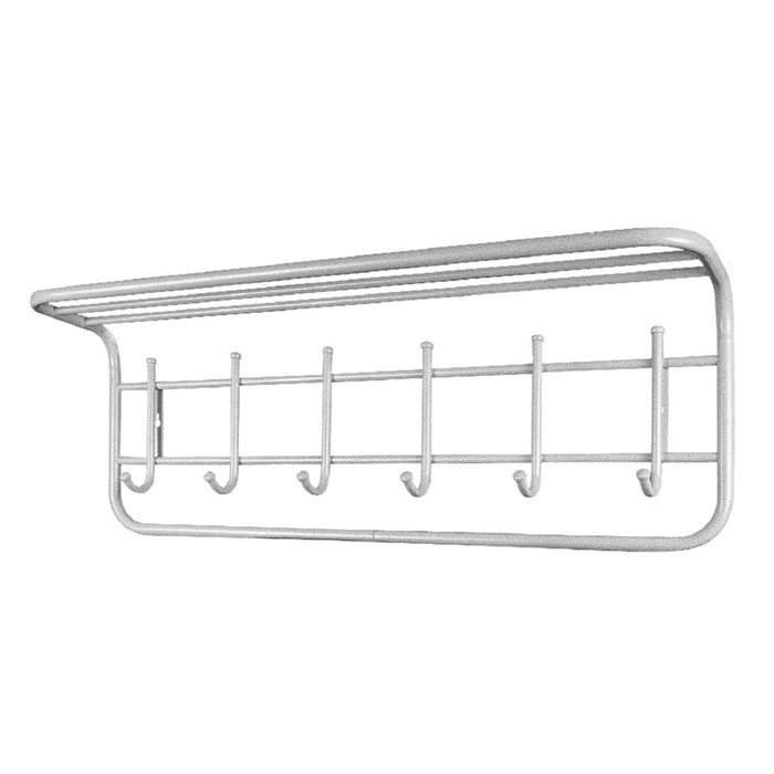 Вешалка с полкой настенная "ВСП 7", цвет белый