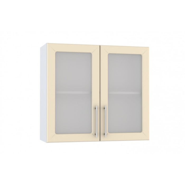 Навесной шкаф со стеклом "Светлана", 80 см, бежевый