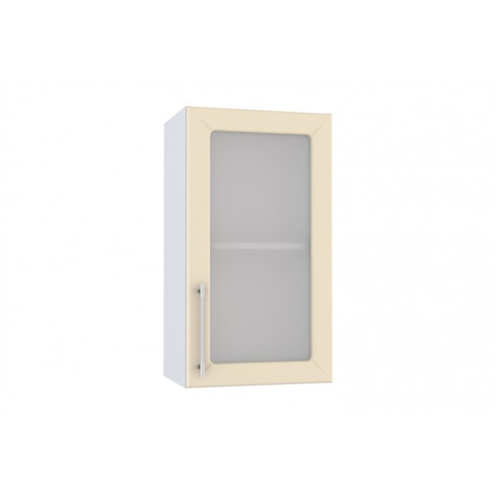 Навесной шкаф со стеклом "Светлана", 40 см, бежевый