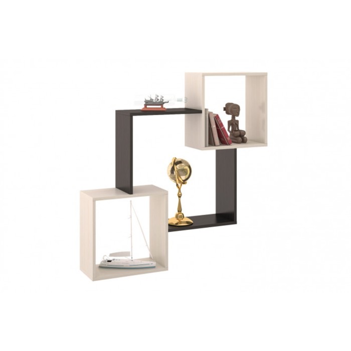 Полка настенная "Тип 3", ЛДСП, цвет дуб молочный/венге