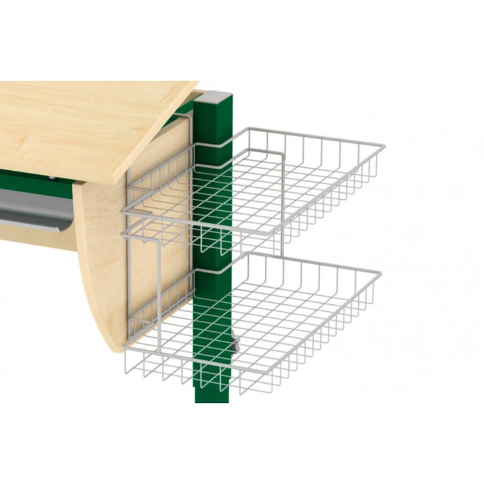 Сетка-полка двухуровневая 45х27 см, цвет серый