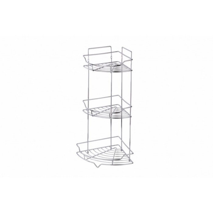 Полка трёхъярусная угловая "Сектор", металл, цвет хром