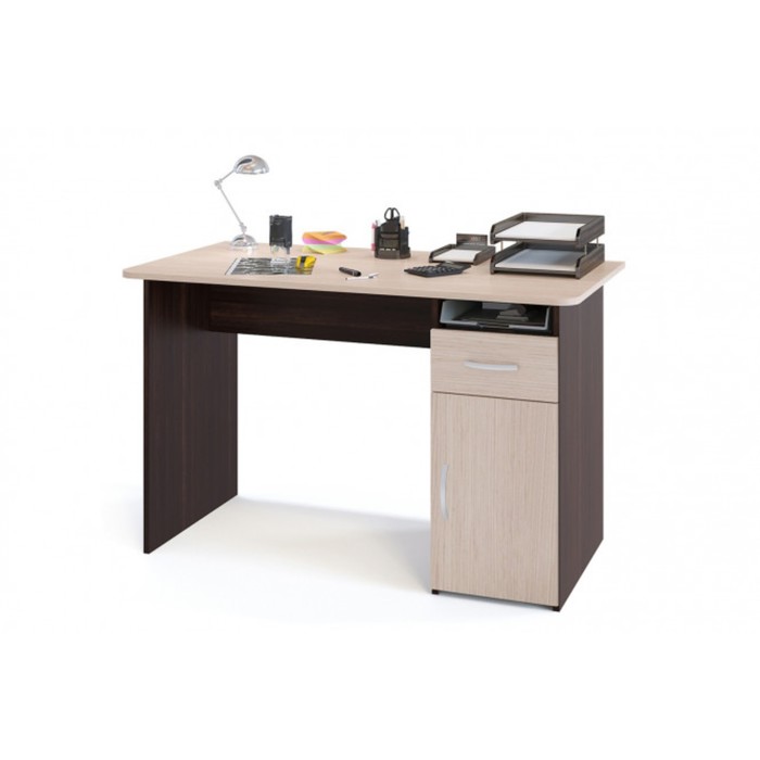 Письменный стол с тумбой, цвет венге