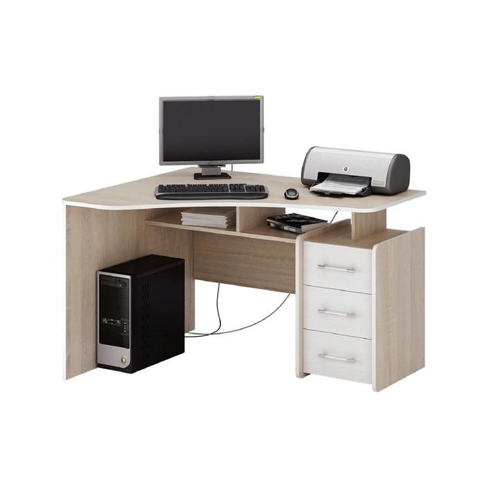 Компьютерный стол "Триан-5", цвет белый