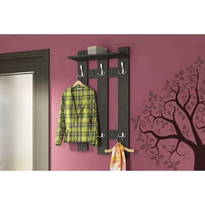 Вешалка с крючками "Арт мини", цвет коричневый